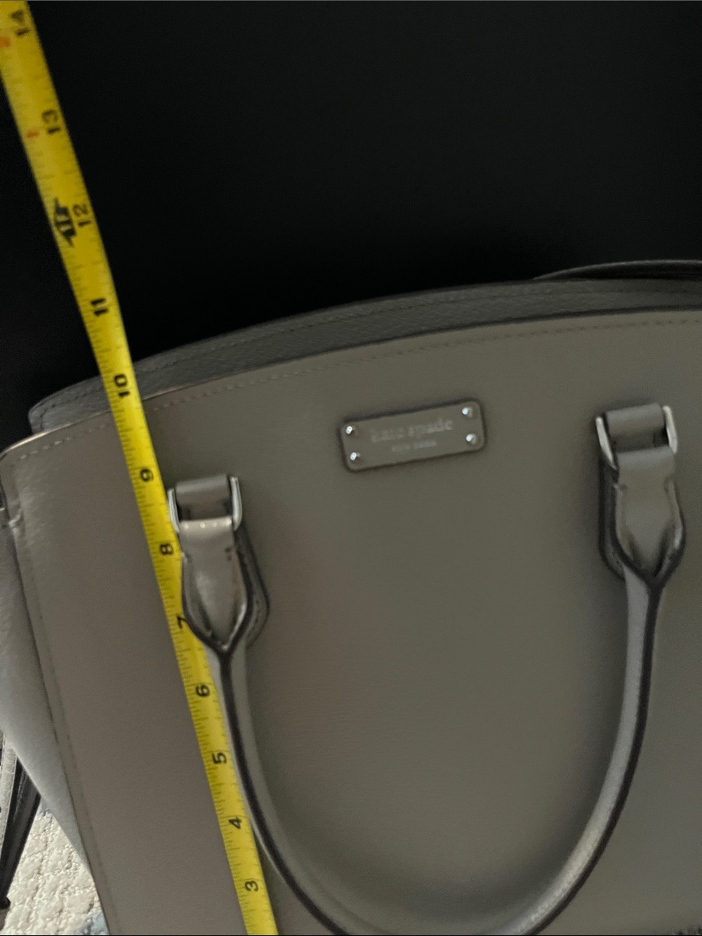 kate spade Taupe Gray Pebbled Leather Satchel - Picture 2 of 8